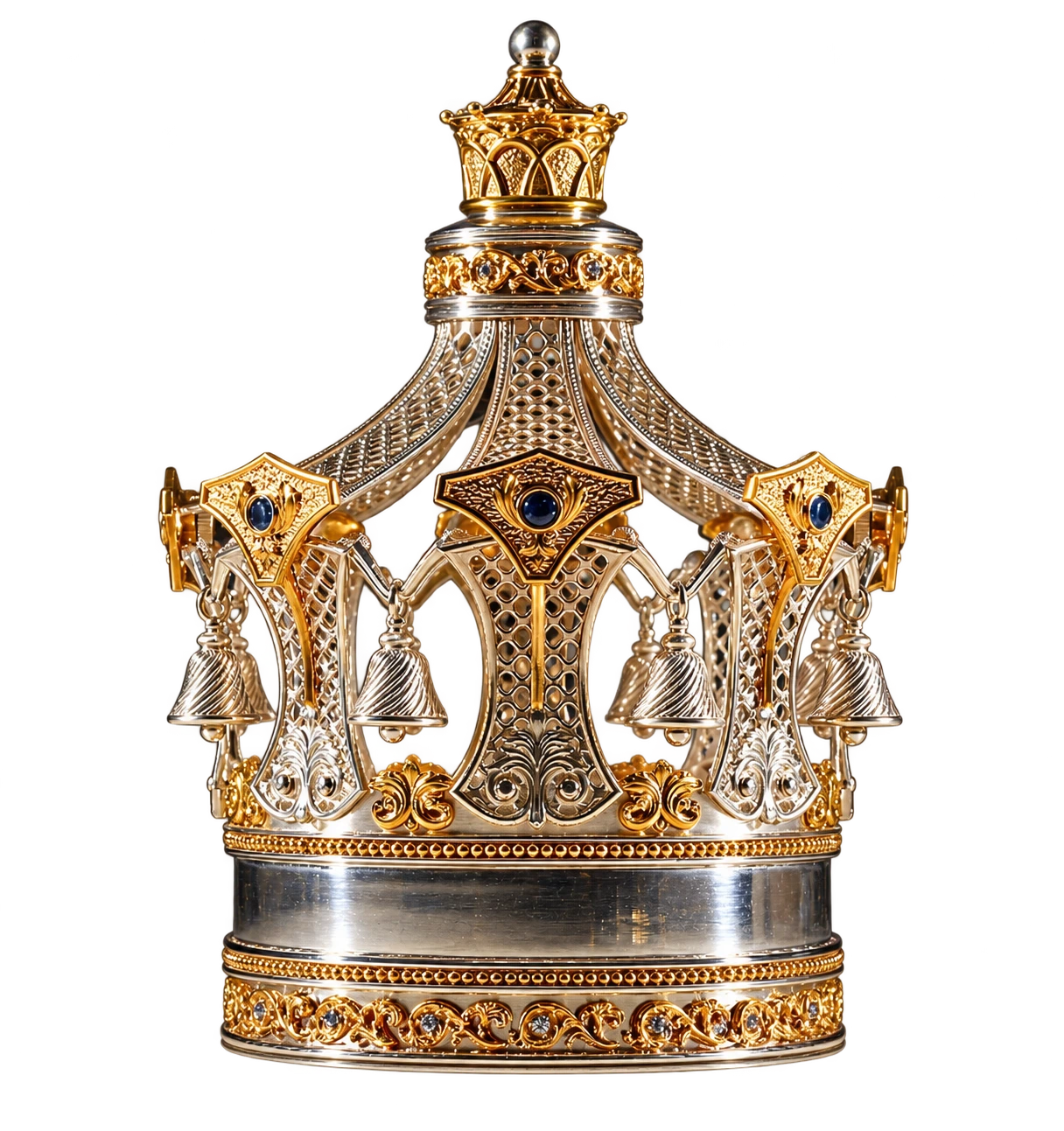 Luxury Torah Crown in 925 Silver and Gold