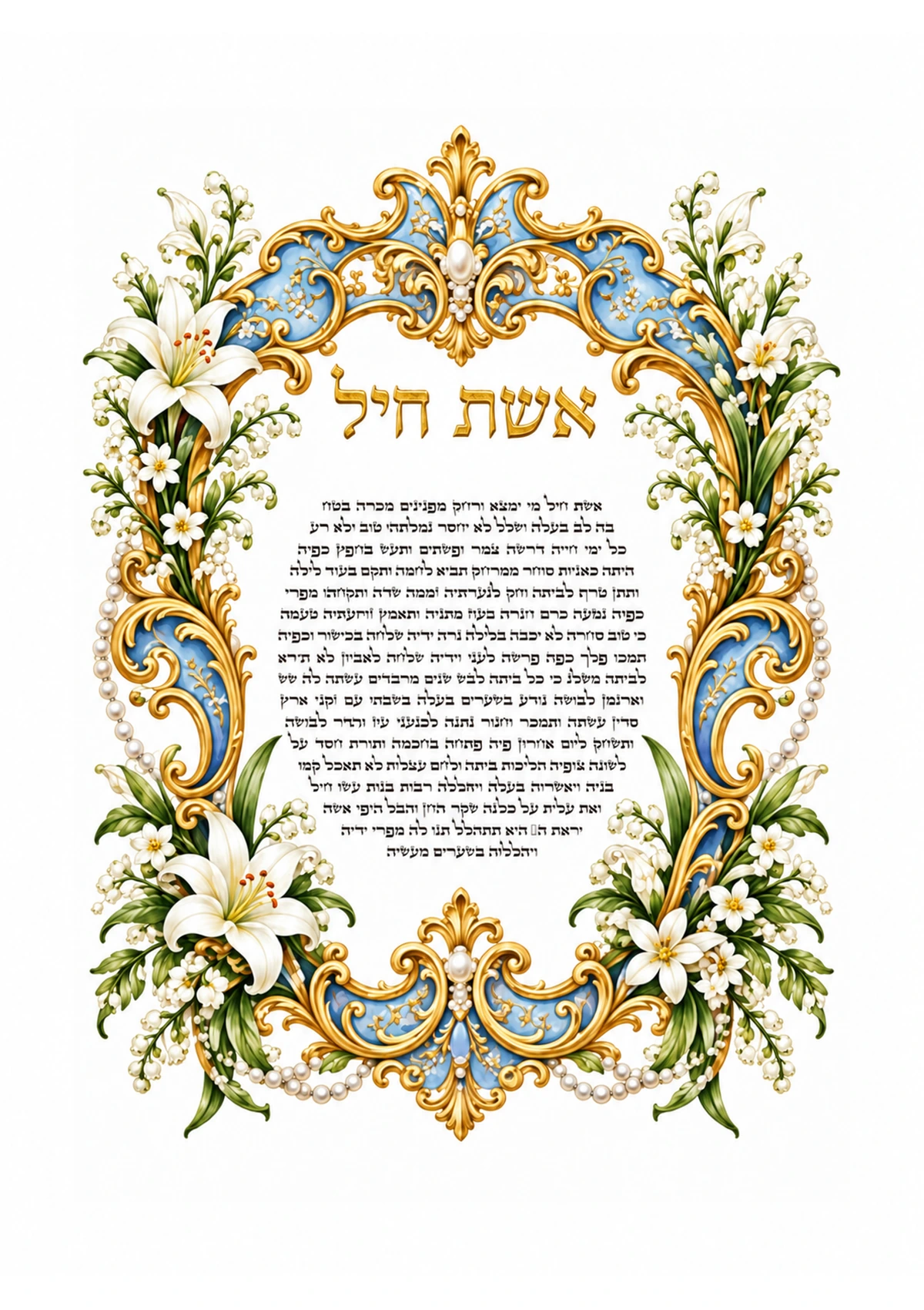 Eshet Chayil — Blue and Lilies