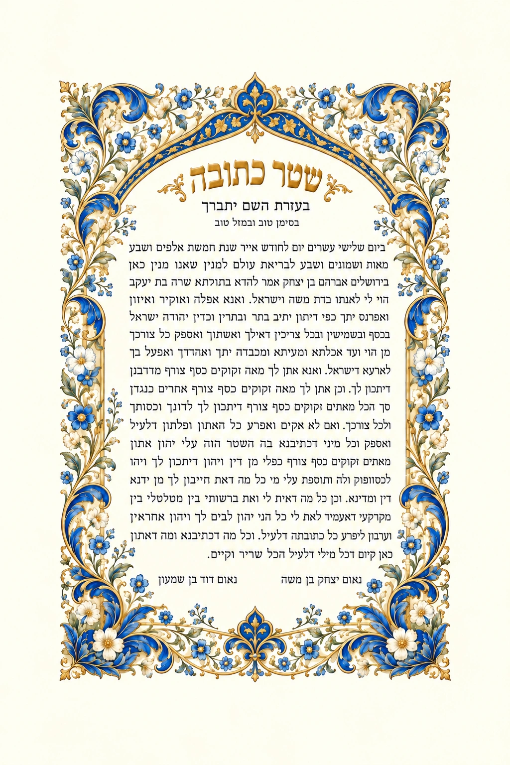 Blue Splendor Ketubah Blue Splendor Ketubah