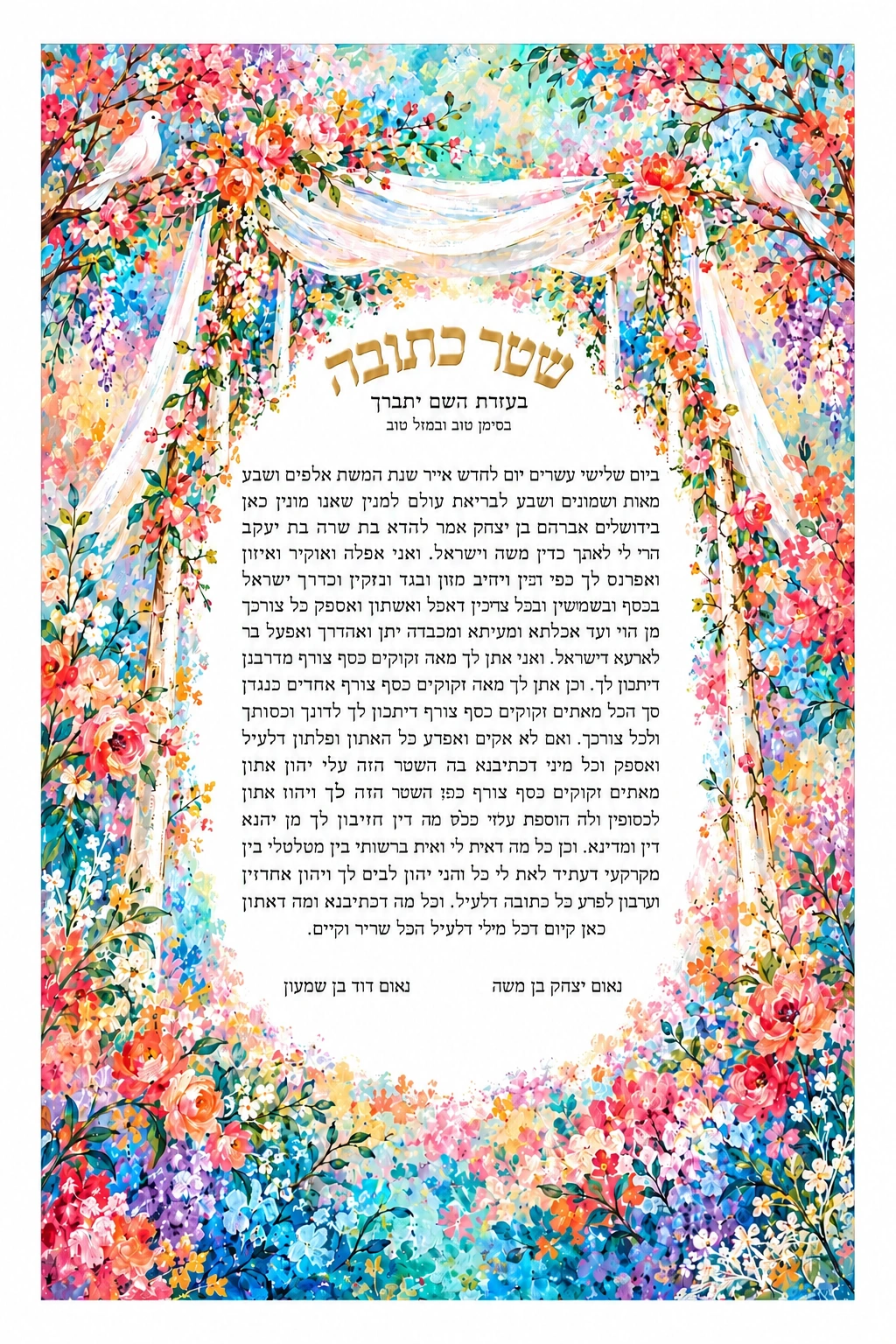 Colorful Chuppah Ketubah Colorful Chuppah Ketubah