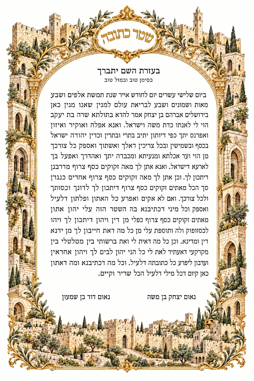 Old Jerusalem Ketubah Old Jerusalem Ketubah
