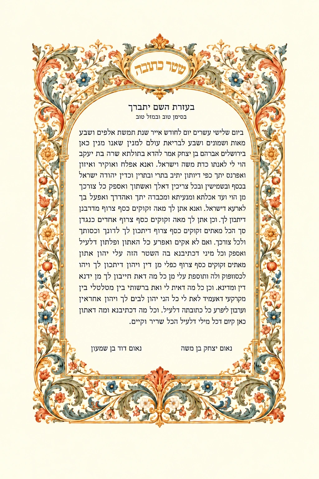 כתובה עיטורי מלכות