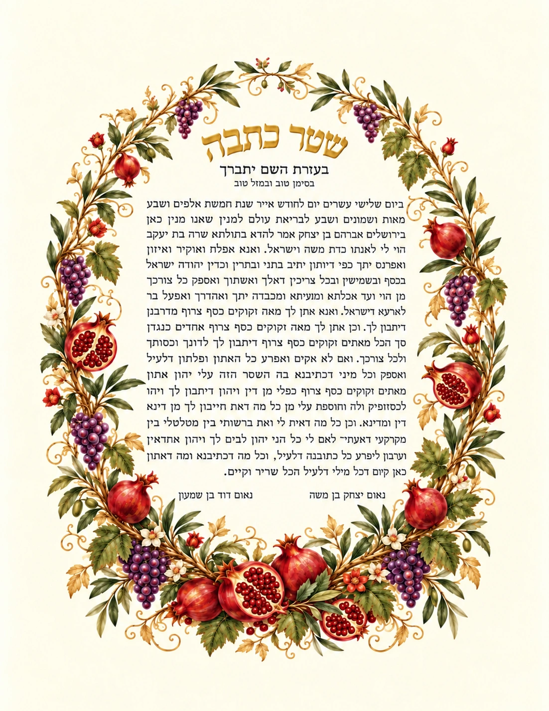 Vine and Pomegranate Ketubah Vine and Pomegranate Ketubah