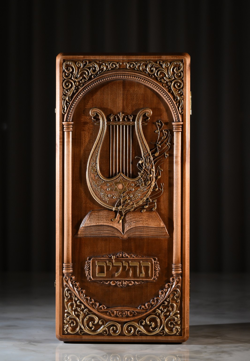 Handcrafted Wooden Aron Kodesh and Carrying Case