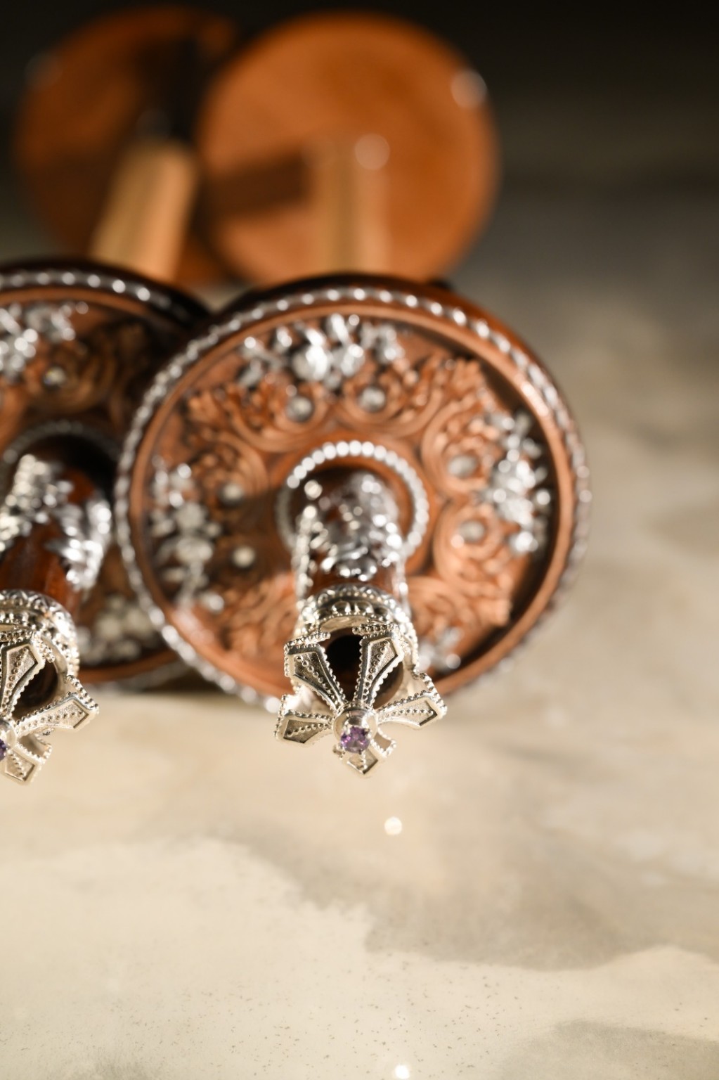 Wood and Silver Ornament Atzei Chaim